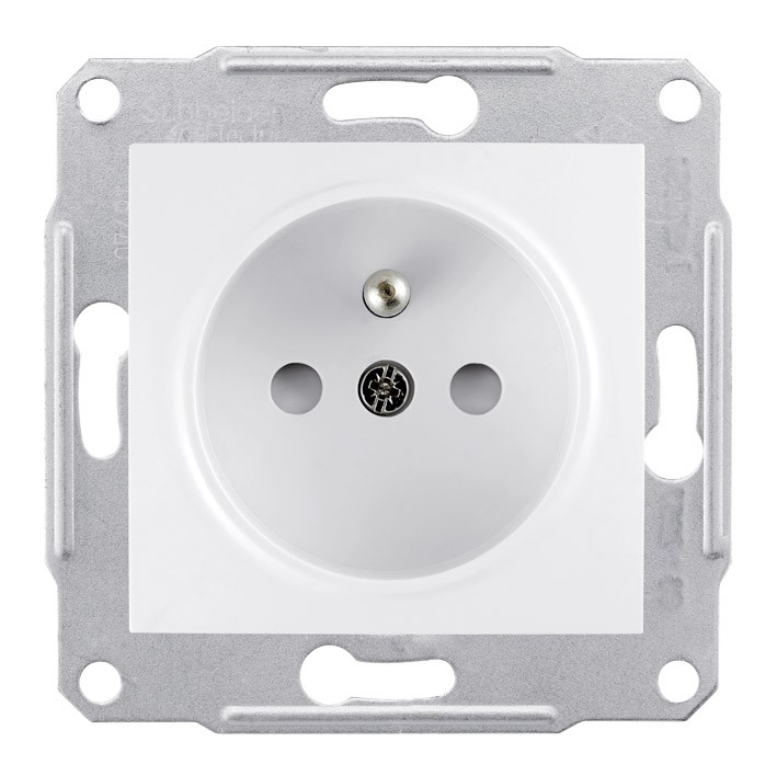 Schneider Electric Gniazdo 1-krotne z/u 16A IP20 z przesłonami białe (SDN2800121)