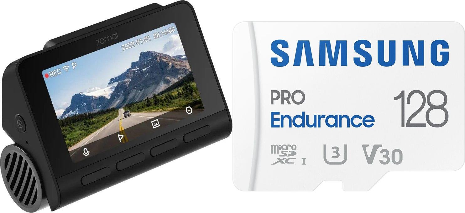 Wideorejestrator 70mai Wideorejestrator 70mai 4K A810 czarny + Karta Samsung PRO Endurance 2022 MicroSDXC 128 GB Class