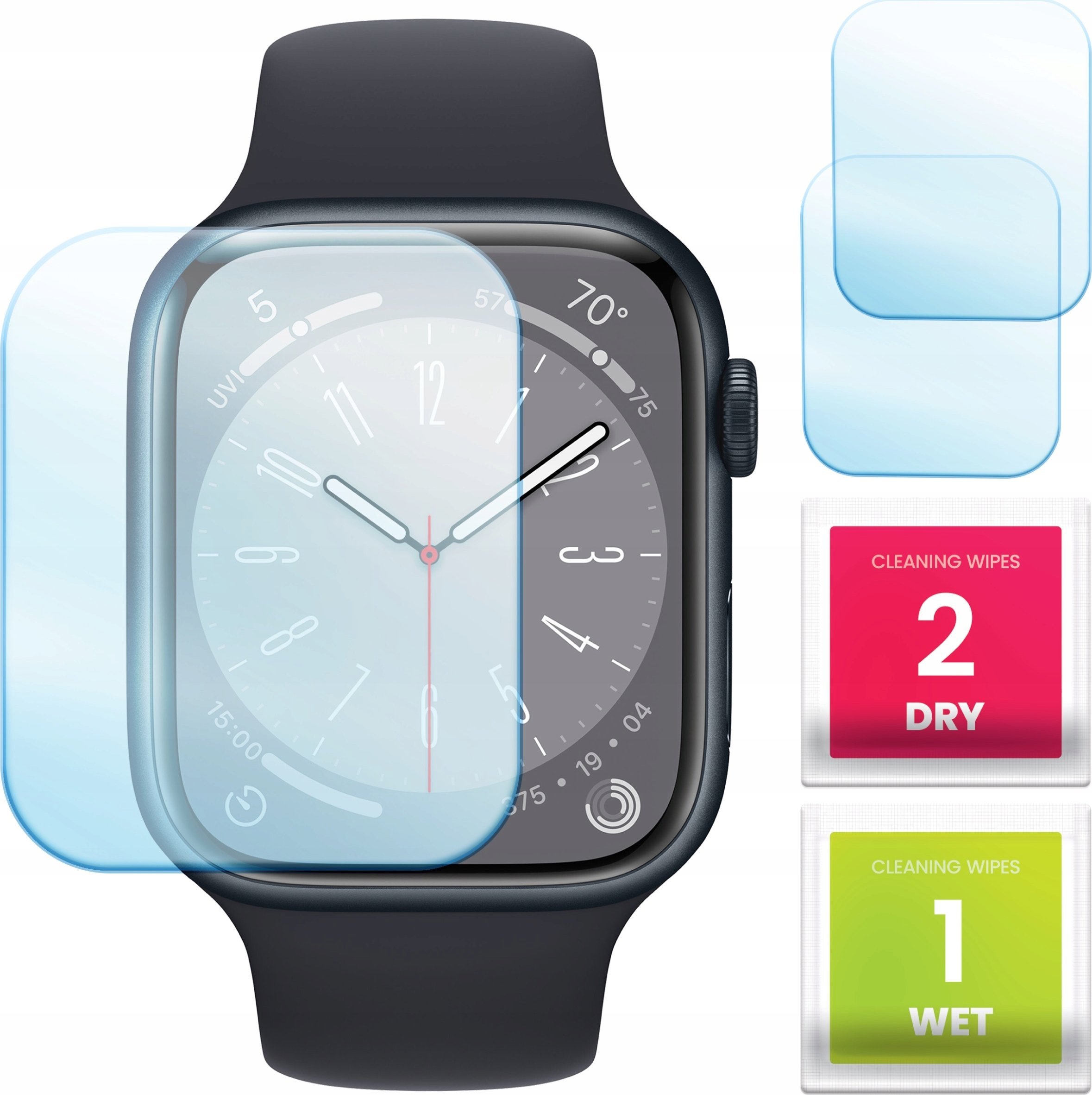 Hello Case 2-PAK Szkło Hybrydowe do Apple Watch 8 / 7 (45 mm) (Szkiełko, Ochronne)