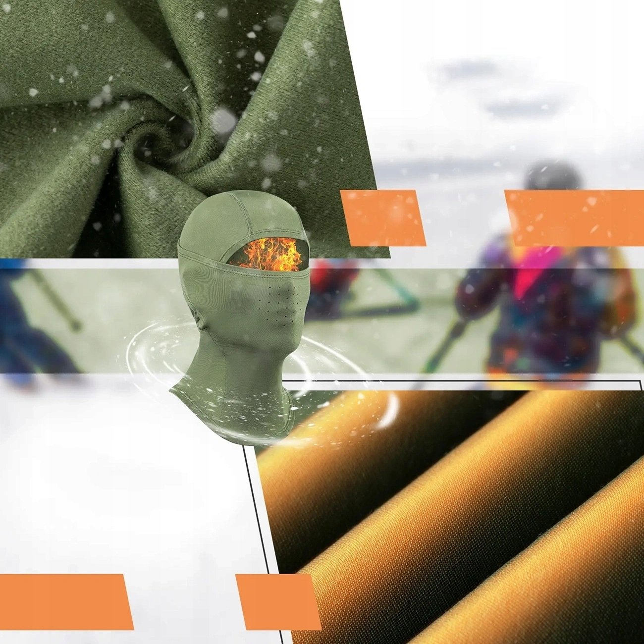 Kominiarka narciarska Qunature 13230023015 rower motocykl balaklava rozmiar L - zielona