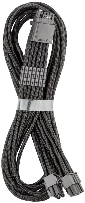 CableMod C-Series Pro ModMesh 12V-2x6-Kabel, Sleeved, 16-Pin zu 2x 8-Pin, für Corsair Type 4 und 3 PSUs - schwarz, 60cm