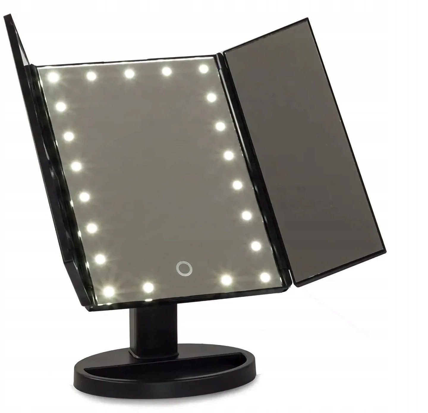 Extralink | Schminkspiegel| mit Vergroesserung schwarz faltbar beleuchtet