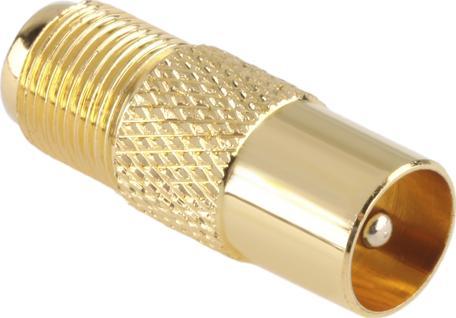 Złącze wtyk TV-gniazdo F CU złote