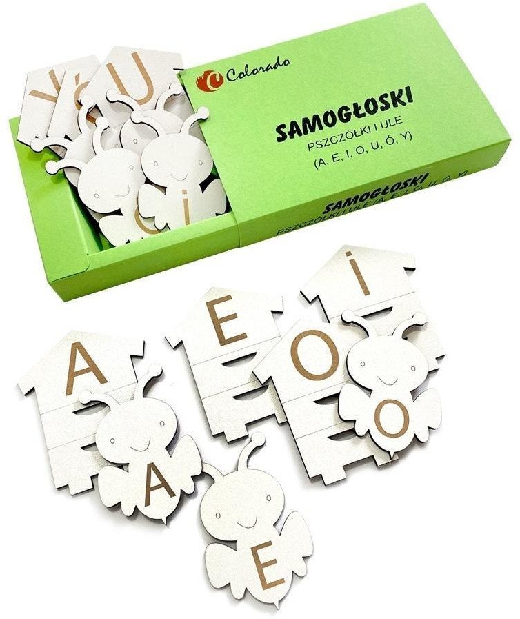 Samogłoski - pszczółki i ule (duże litery)