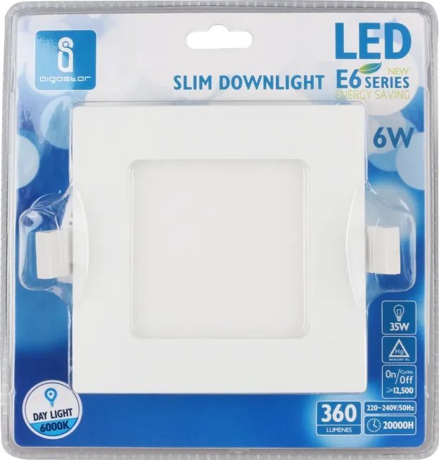 Aigostar Panel kwadratowy podtynkowy LED E6 18W Światło białe Downlight kwadratowy podtynkowy LED E6 18W Światło białe