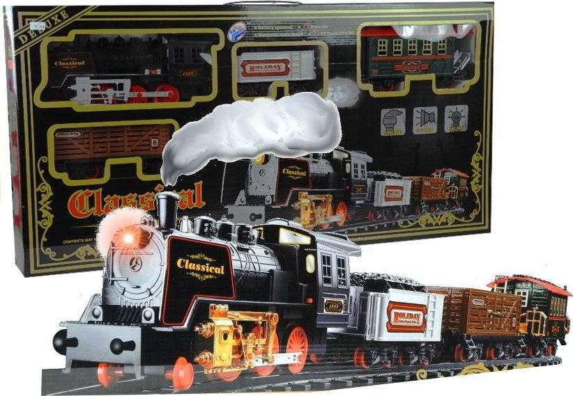 Lean Sport Duża Kolejka Elektryczna Wagony Świeci Gra 650 cm