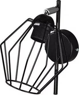 Kinkiet Lumes Czarny industrialny kinkiet druciany - S573-Xara