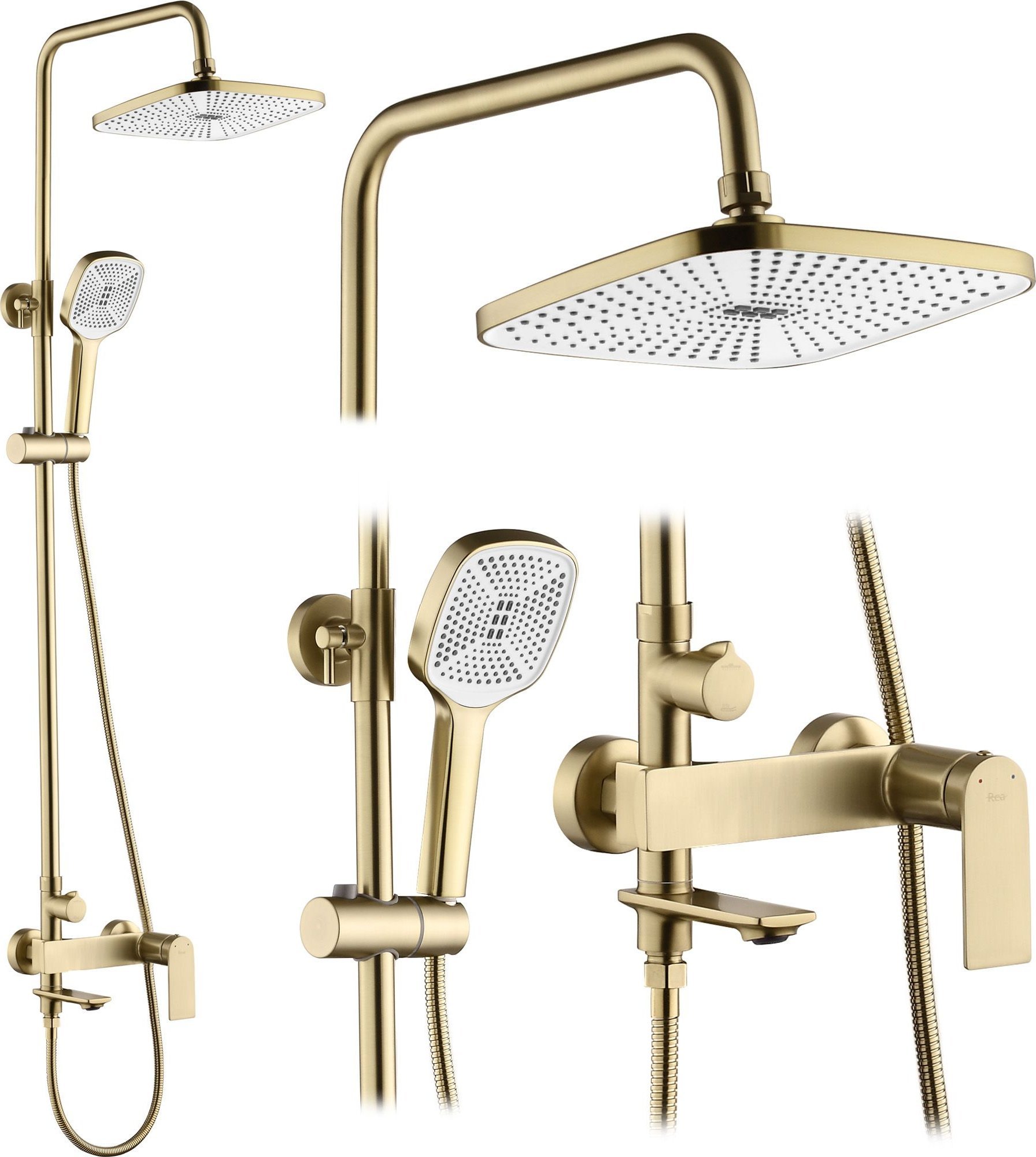 Zestaw Prysznicowy REA STORM ZŁOTY SZCZOTKOWANY
