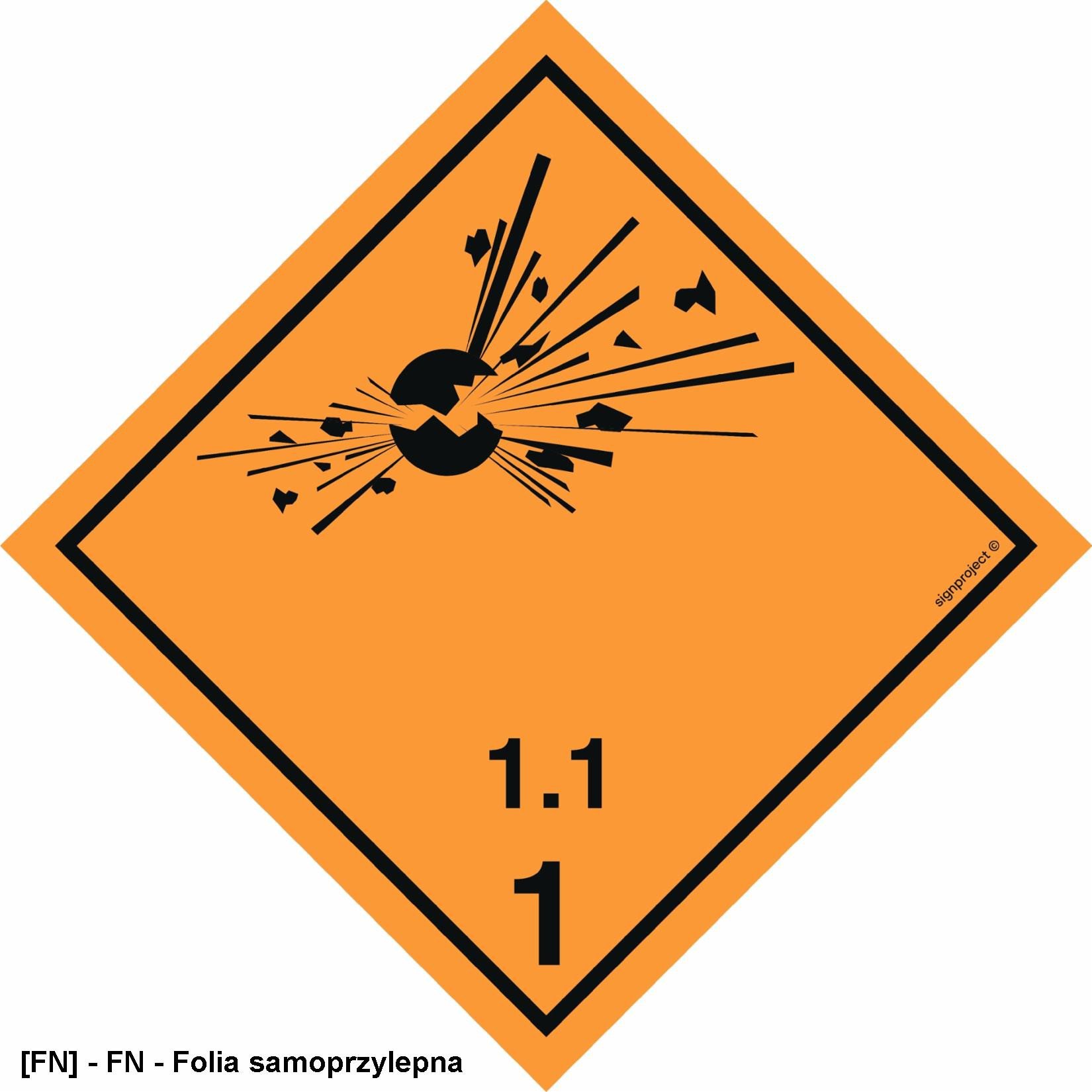 MB011 - Materiały i przedmioty wybuchowe Klasa 1 Podklasa 100x100