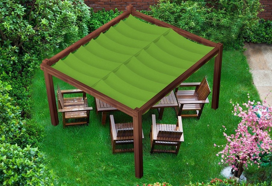 Żagiel wodoszczelny rozsuwany 3x3 - Zielony