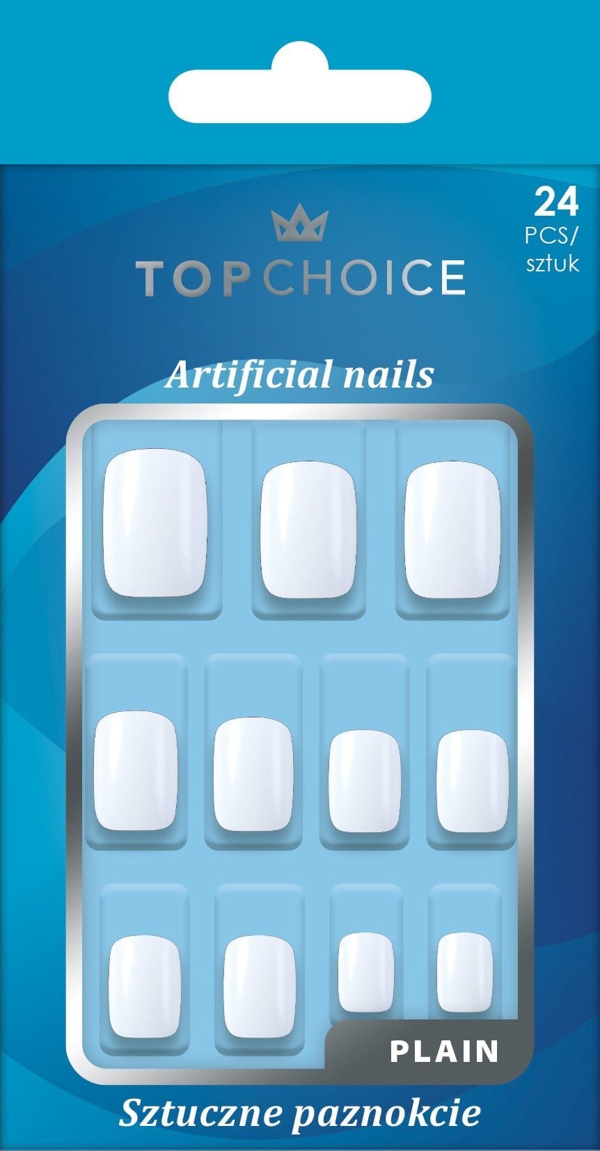 Top Choice TOP CHOICE Sztuczne paznokcie mleczne kwadratowe