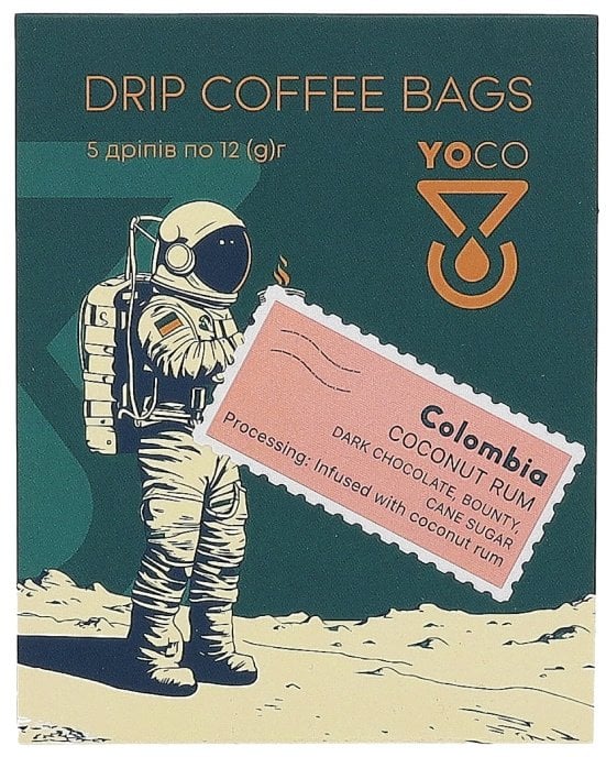 Drip Bag Coffee YoCo Coffee Colombia Coconut Rum 5x12g