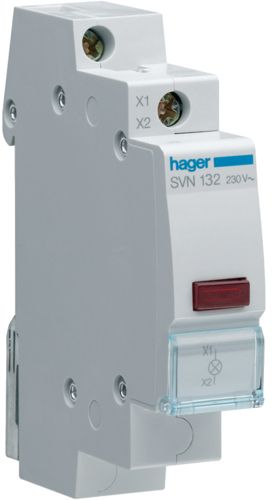 Hager Lampka modułowa czerwona 12-48V AC (SVN132)