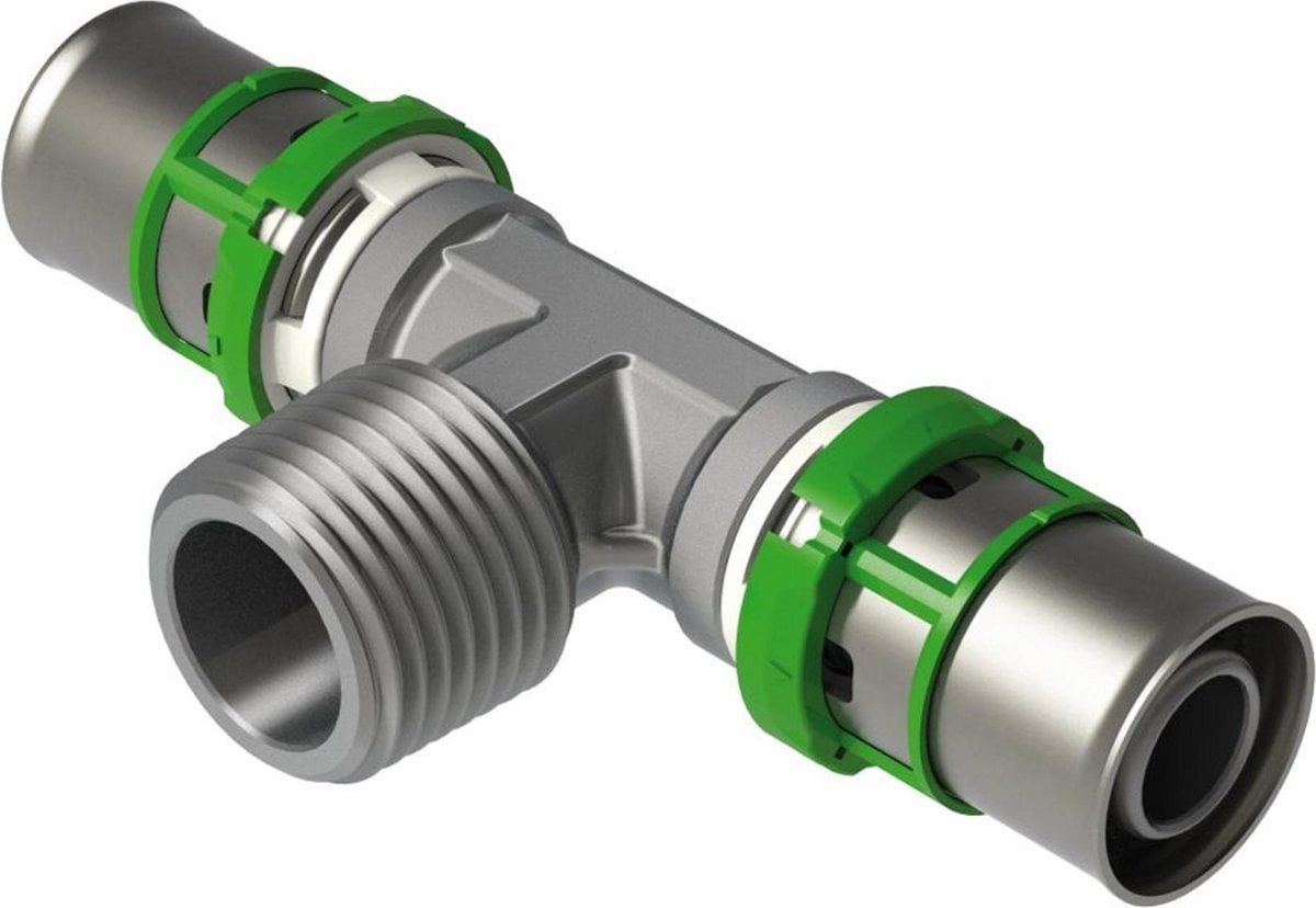 Trójnik GZ zaprasowywany MultiSkin mosiądz/cynowany 26x3/4x26