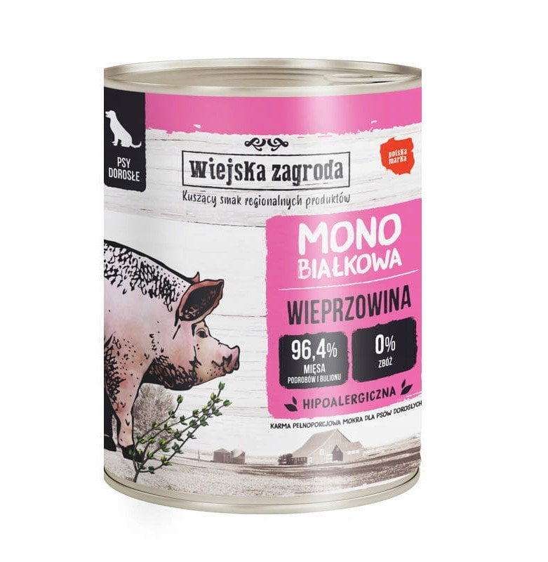 Wiejska Zagroda Monobiałkowa z wieprzowiną 800g