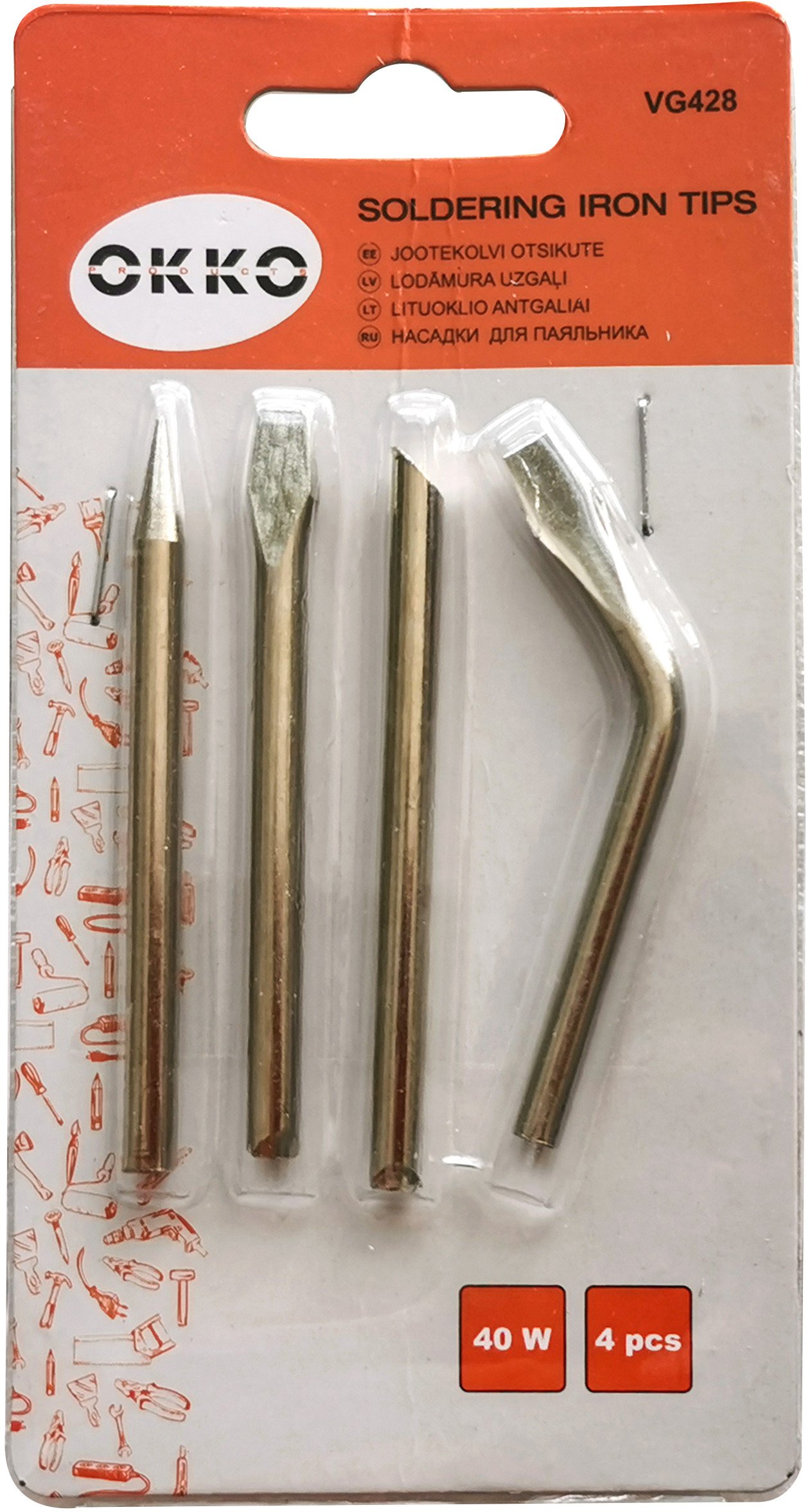 SOLDERING IRON TIPS 4PCS SET.40W