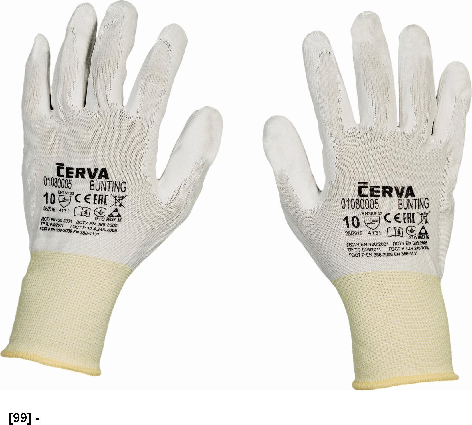 CERVA BUNTING - rękawice mechaniczne powlekane 8
