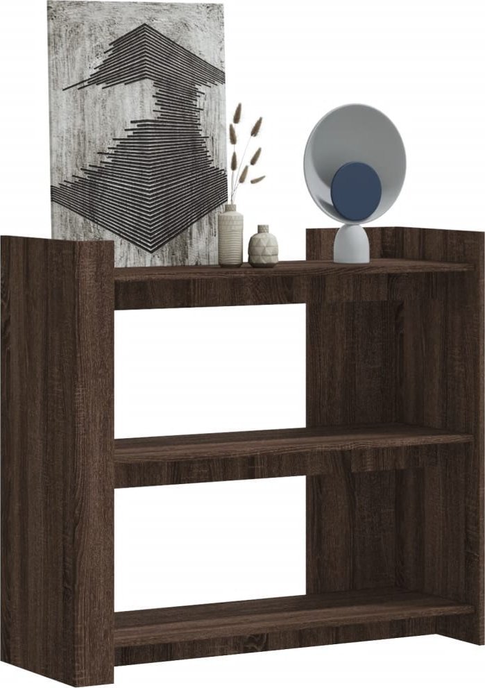 vidaXL vidaXL Stolik konsolowy, brązowy dąb, 100x35x90 cm