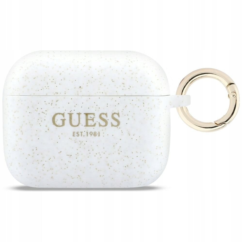 Etui Guess Silicone Glitter Ring do Apple AirPods Pro 3 biały