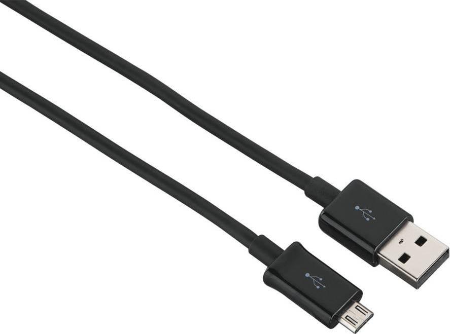 Kabel USB Hama USB-A - microUSB 0.9 m Czarny (002009040000)