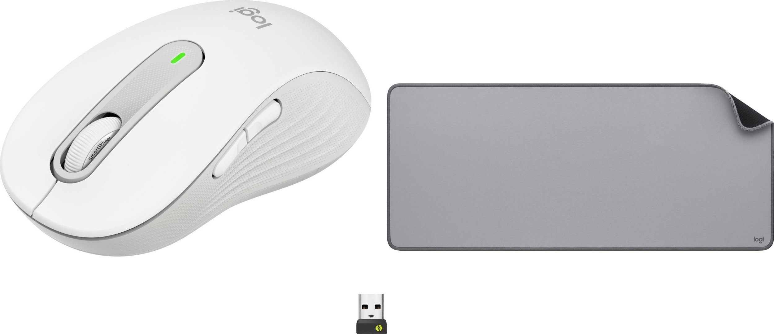 Mysz Logitech M650 L Biało-szary (910-006238) + Studio Series - MID GREY (956-000052)