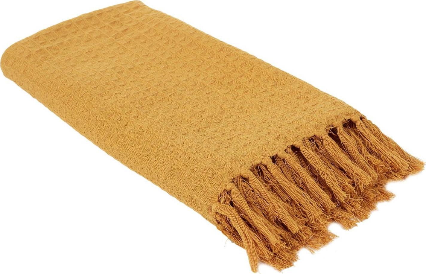 Intesi Koc/Pled Waffle żółty