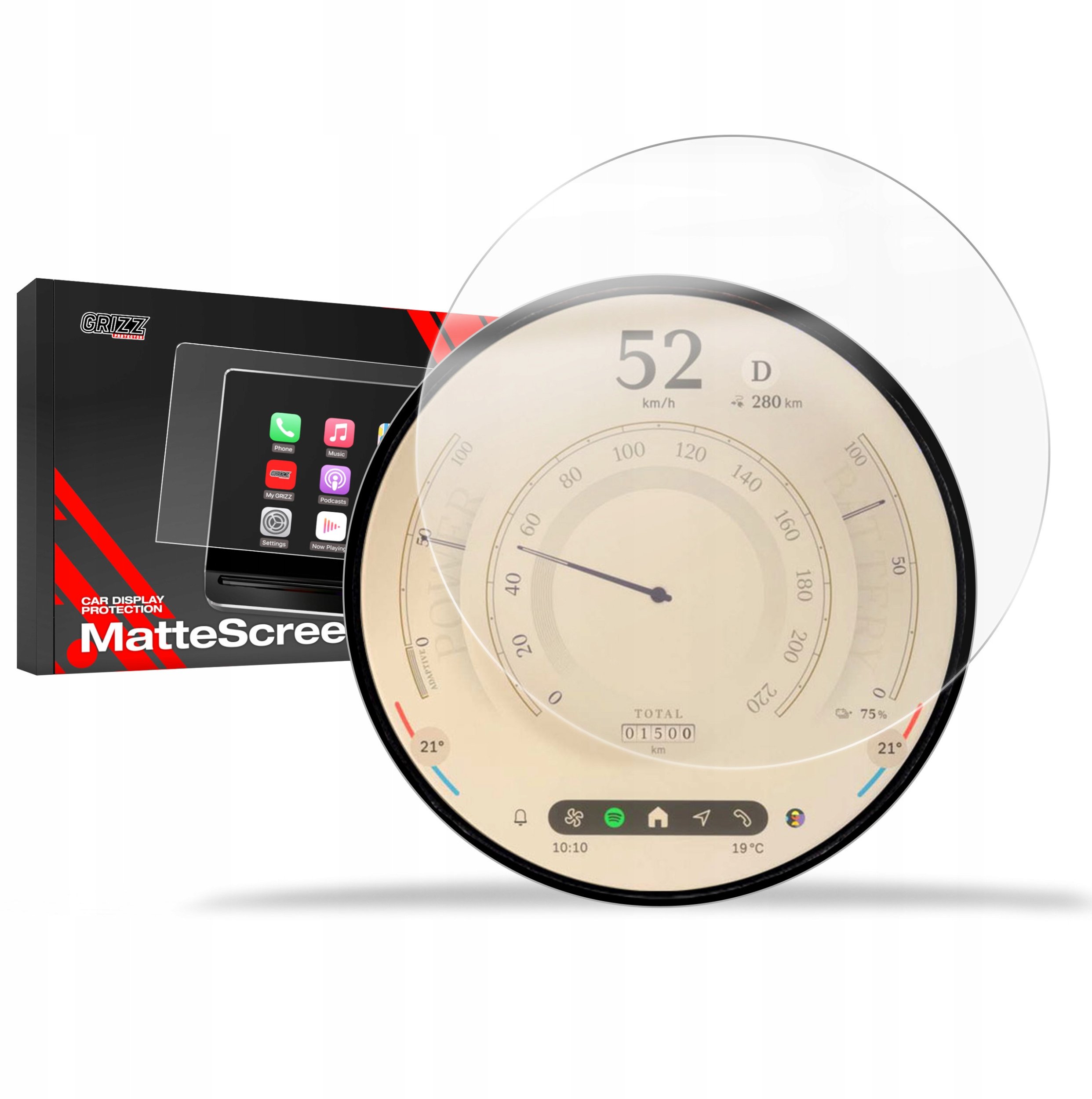Folia matowa GrizzGlass CarDisplay Protection do Mini Aceman E 2023-2024