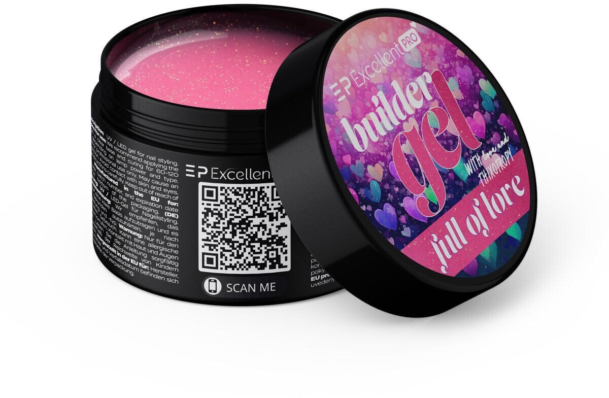 Excellent PRO Builder Gel Thixotropy With Effect żel budujący Full Of Love 15g