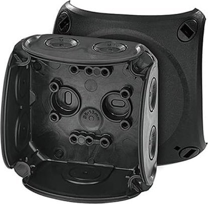 Hensel Puszka odgałęźna do instalacji wewnętrznych czarna IP66 z dławnicami membranowymi DK 0200 B 62000295