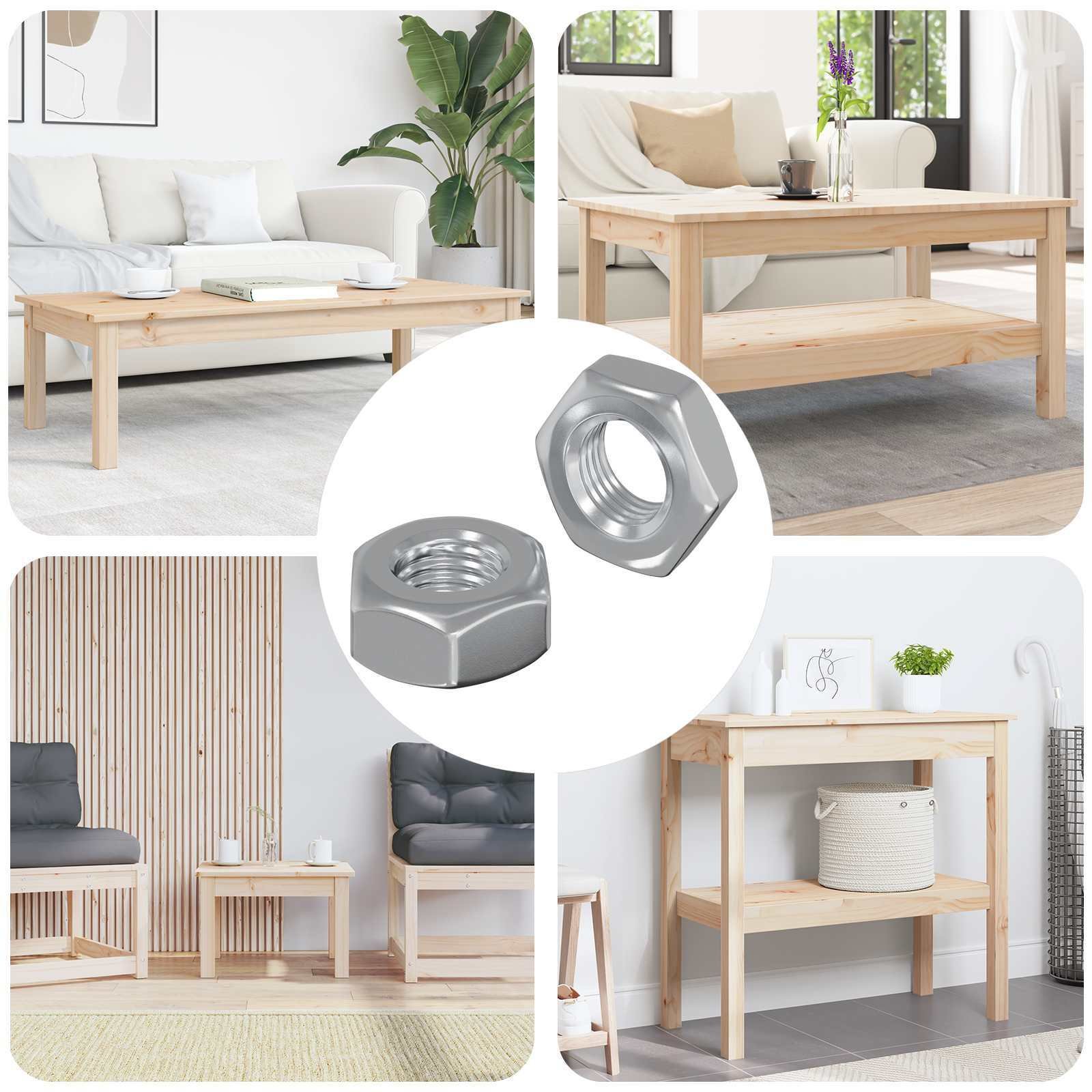 vidaXL Nakrętki sześcienne 2 pcs Srebrny m8 Żelazo