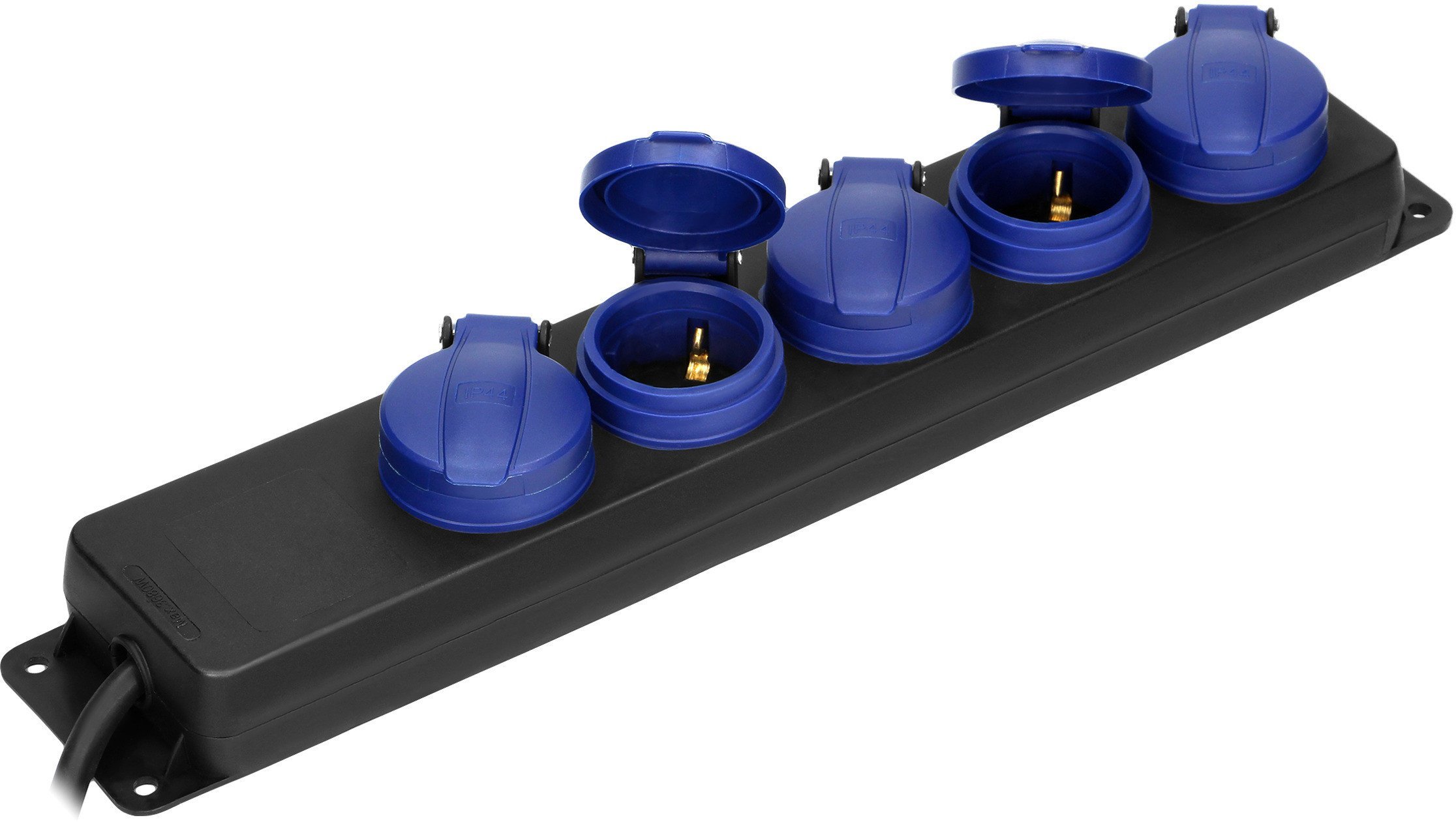 Przedłużacz warsztatowy bryzgoszczelny IP44, 5 gniazd 2P+Z IP44, schuko przewód gumowy, H05RR-F 3x1,5mm2, długość 5m