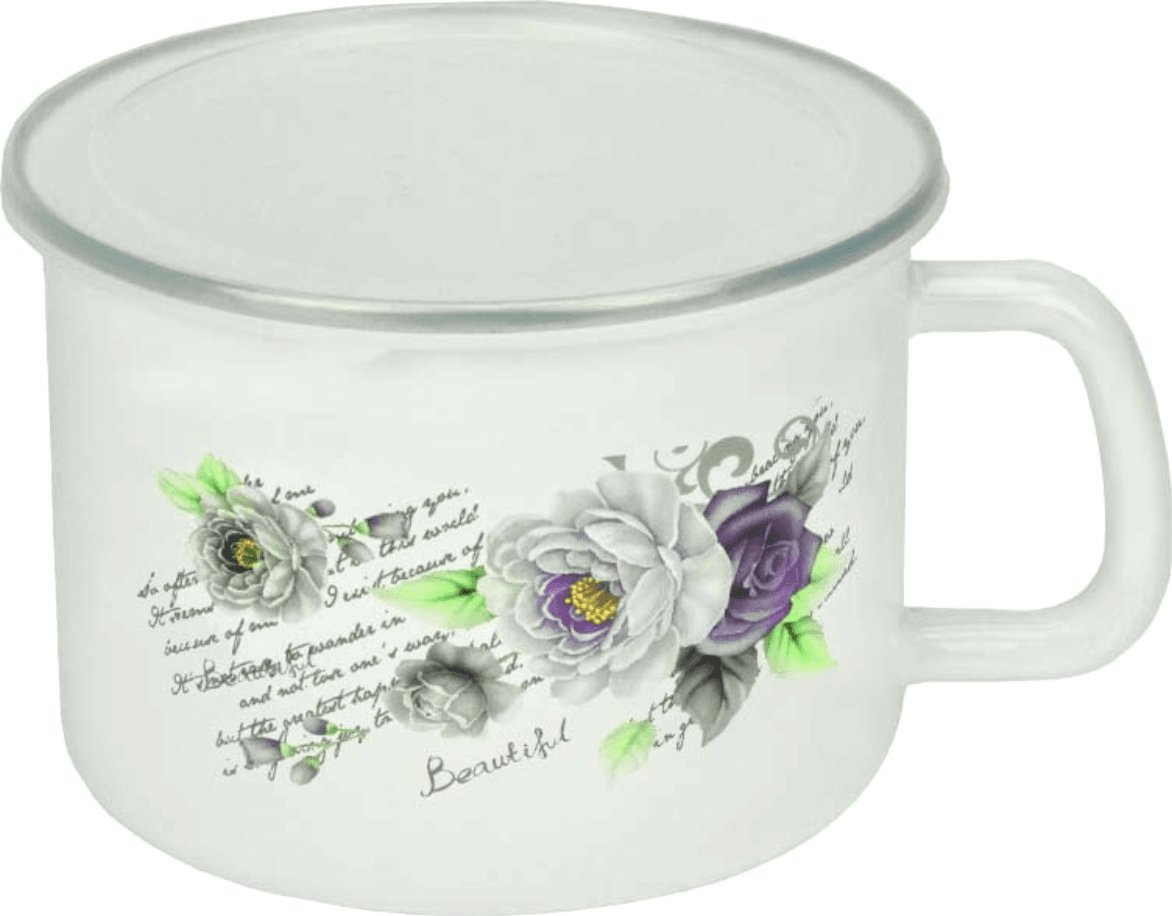 Emalia Rybnik Kubek emaliowany z pokrywką 250ml Emalia Rybnik