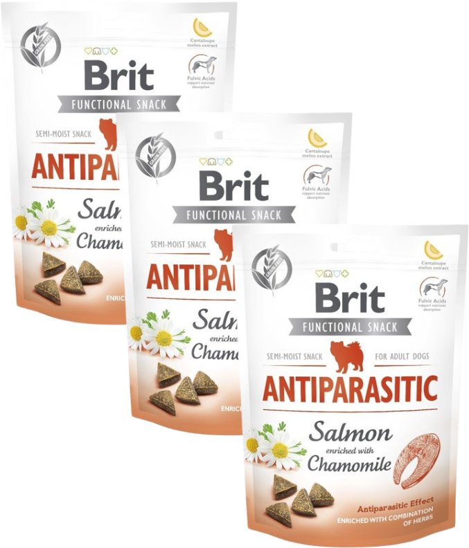 BRIT CARE DOG FUNCTIONAL SNACK ANTIPARASITIC 3x150g