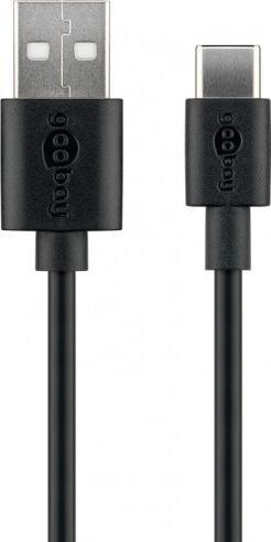 Kabel USB Goobay USB-A - USB-C 0.5 m Czarny (59118)