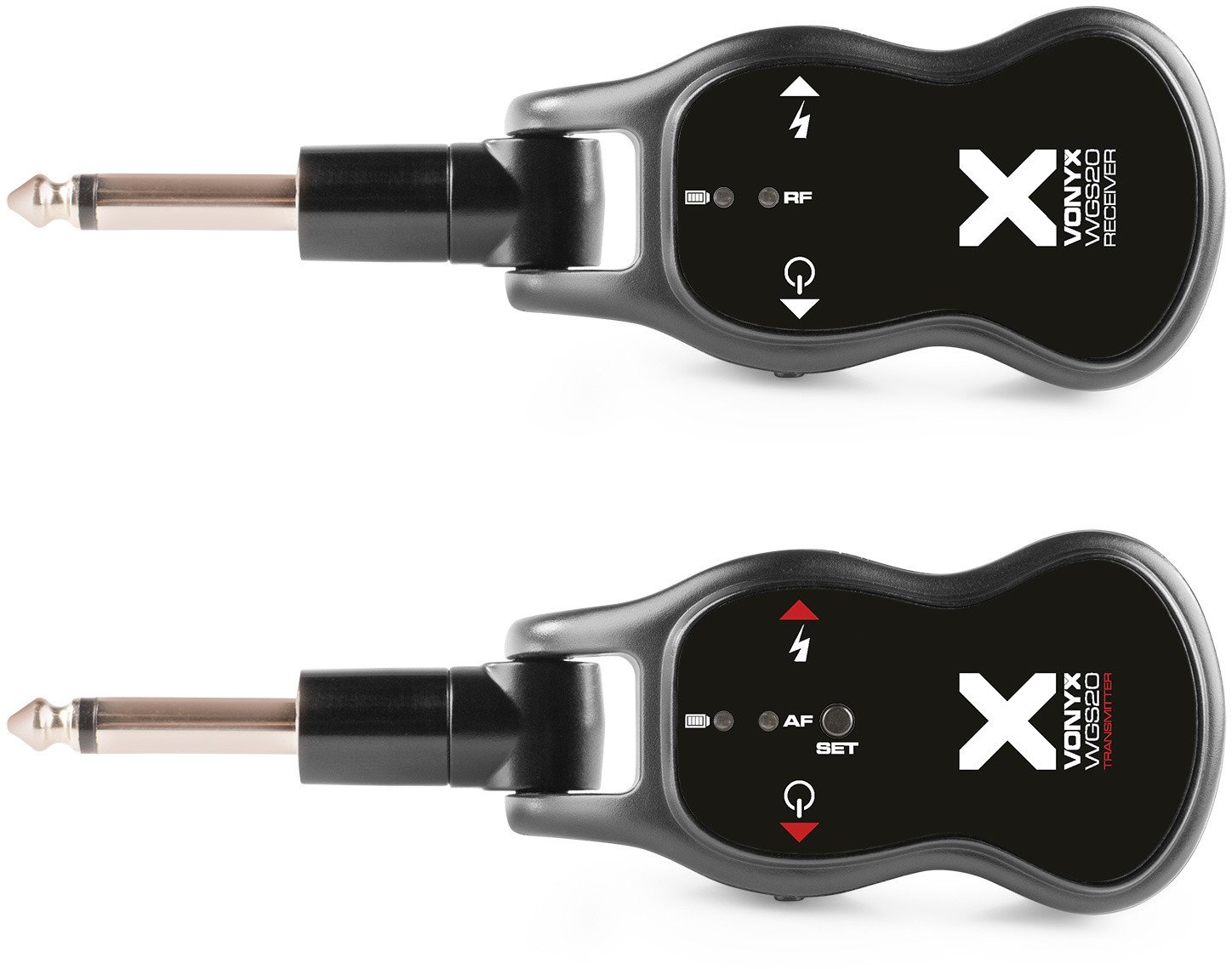 Bezprzewodowy system gitarowy Vonyx WGS20 - nadajnik i odbiornik z baterią one size