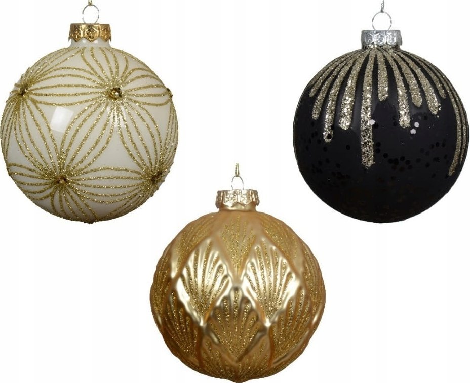 Kaemingk Bombka choinkowa szklana 10cm brokatowa 1szt