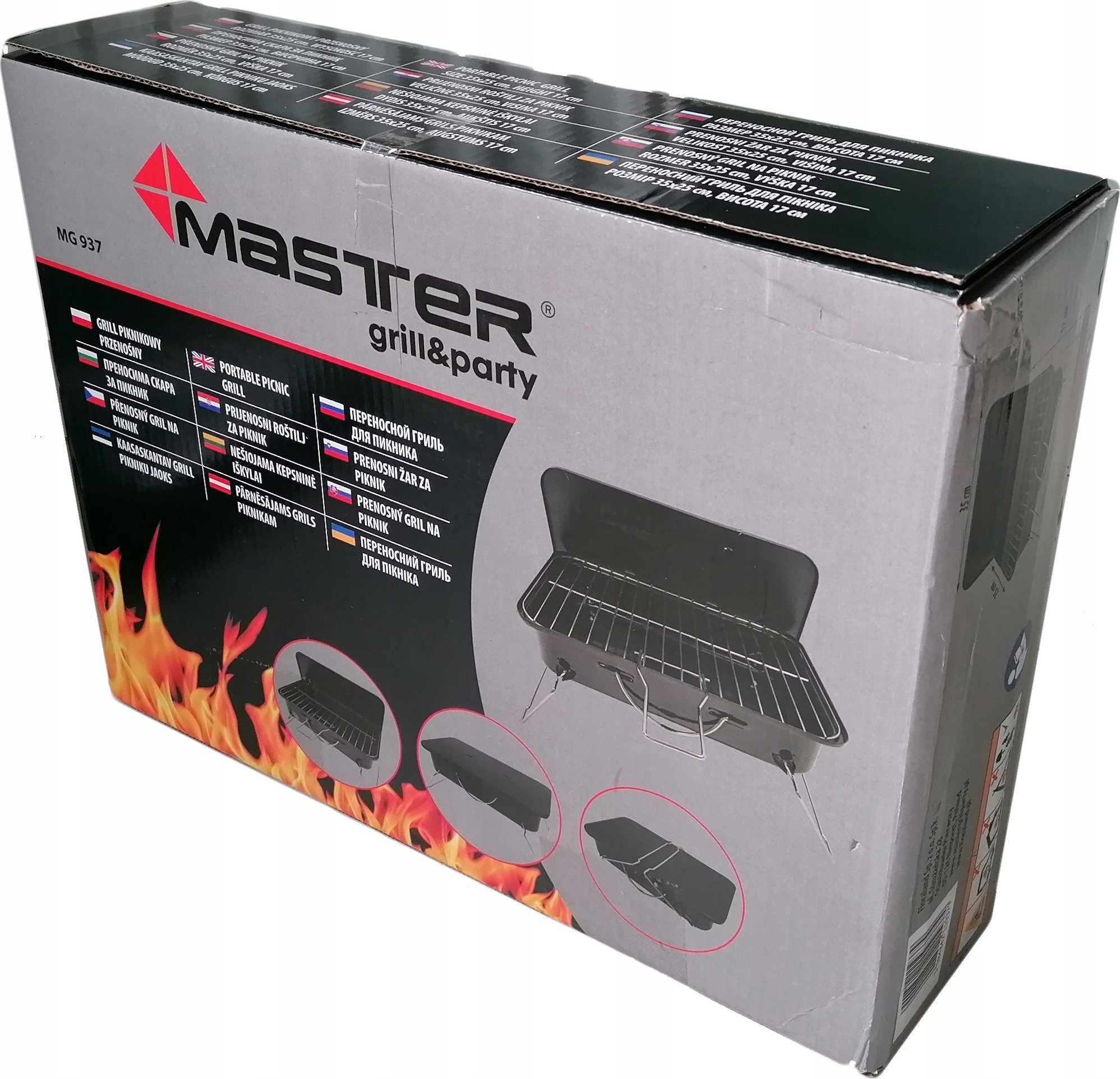Master MG937 Grill walizkowy węglowy 35 cm x 25 cm