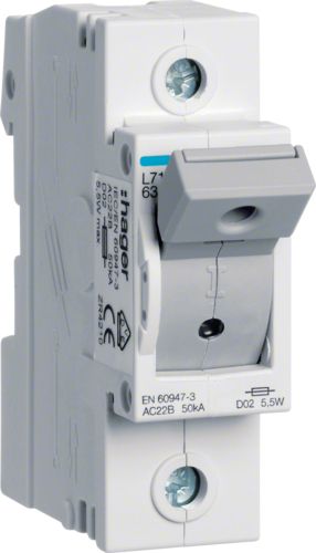 Hager Rozłącznik bezpiecznikowy 1P 63A D02 (L71M)