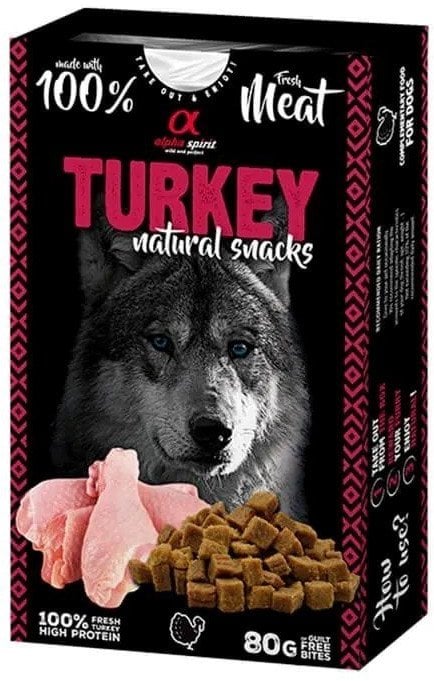 Alpha Spirit Naturals przysmak dla psa Indyk 80g