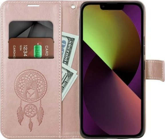 OEM Kabura MEZZO Book do XIAOMI Redmi Note 14 PRO 5G / 14 PRO PLUS 5G dream catcher złoty róż