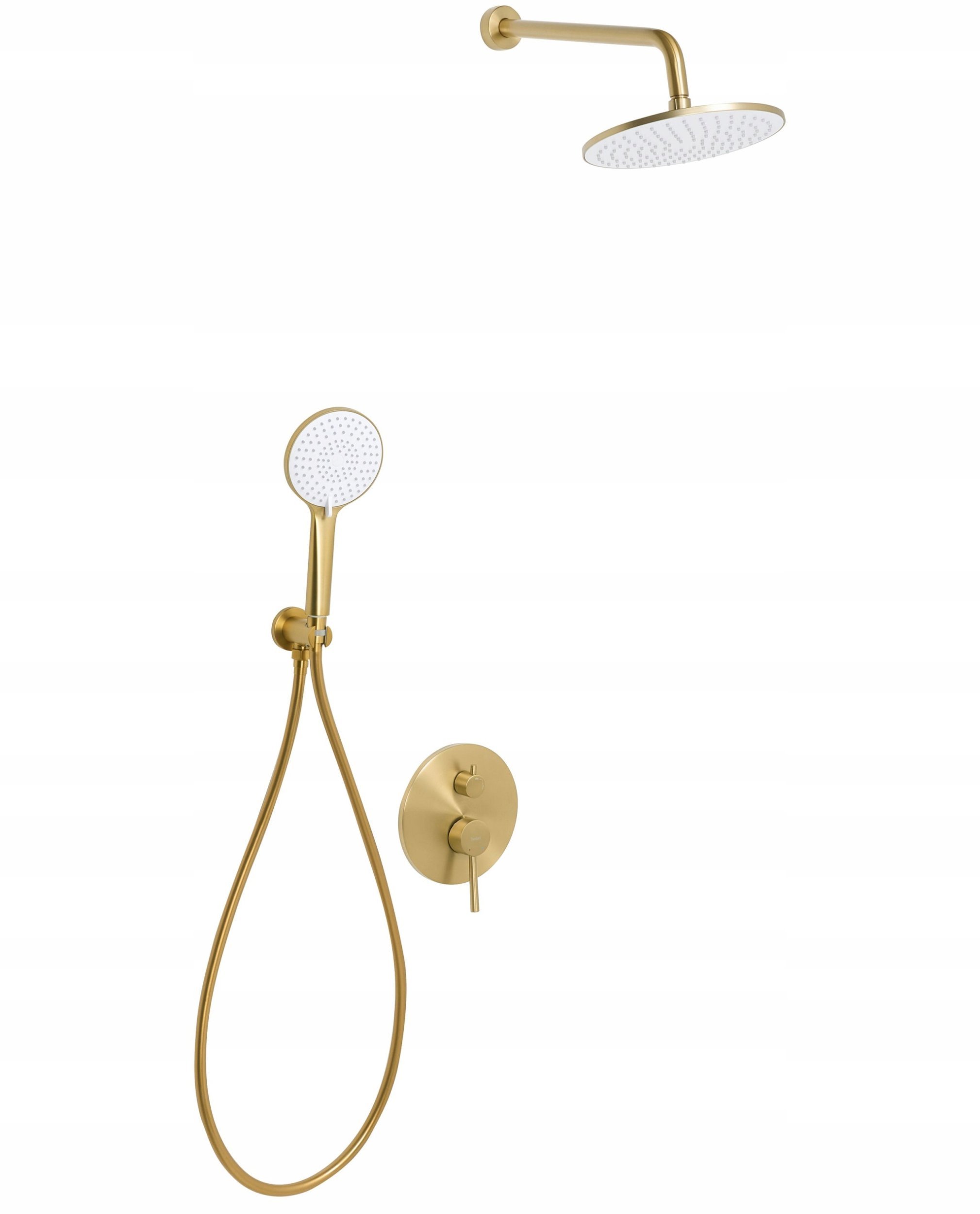 Zestaw prysznicowy podtynkowy z deszczownicą PUELO Złoty