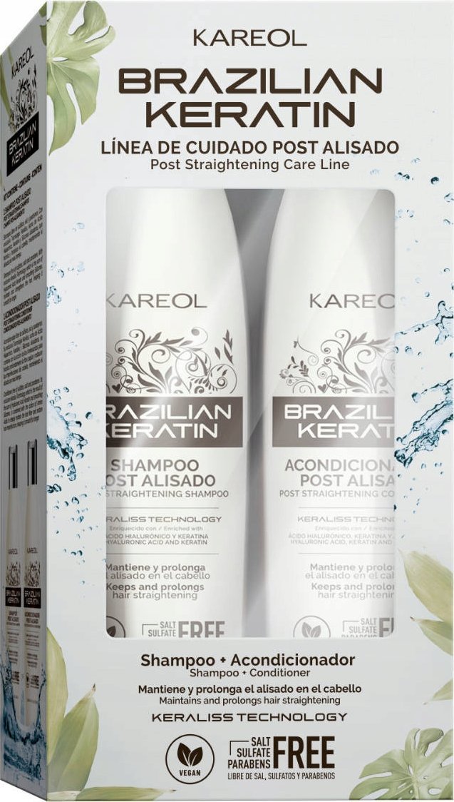 Kareol Brazilian keratin Zestaw Szampon i odżywka po keratynowym prostowaniu włosów 2x300ml 300ml