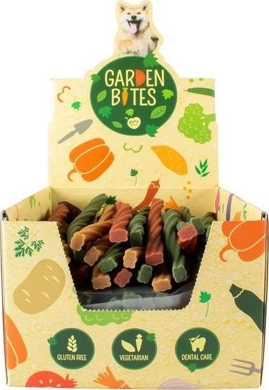 Duvo+ GARDEN BITES DENTAL TWISTERS "S" 13cm 90szt ( dispaly zawiera 90szt x 3 )