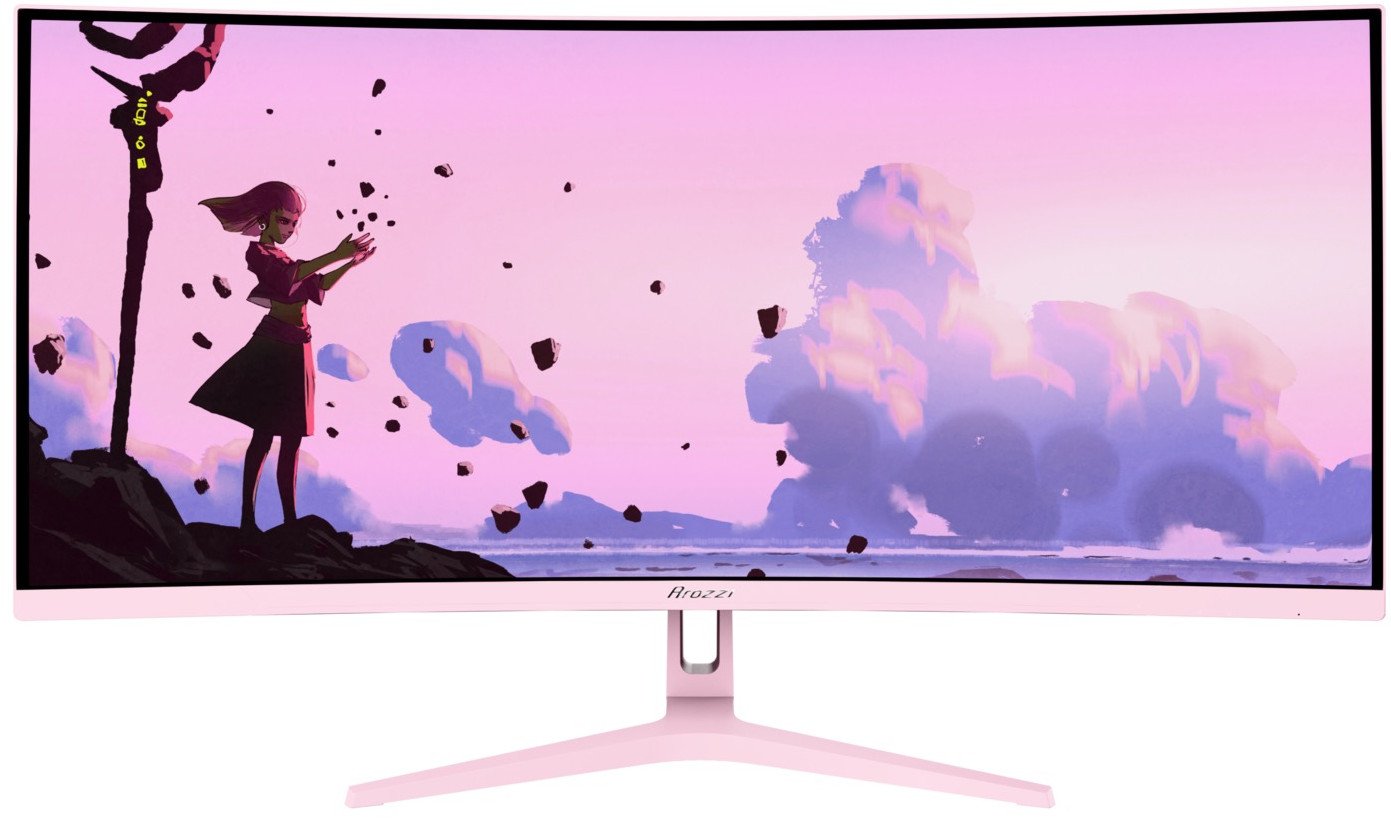 Arozzi Nova 34 Curved monitor komputerowy 86,4 cm (34") 3440 x 1440 px Quad HD LED Różowy