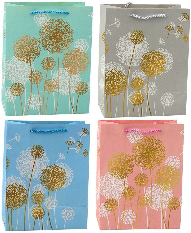 Torba Prezentowa Dmuchawce Złote Elementy 23 x 18 x 10,5 cm