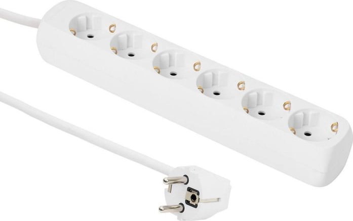 Kabel zasilający MicroConnect Microconnect GRU0065WA rozgałęziacz 5 m 6 x gniazdo sieciowe Biały