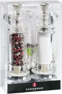 Młynek do przypraw Zassenhaus Zestaw młynków do soli i pieprzu Zassenhaus ZS-035629 (kolor przeźroczysty)