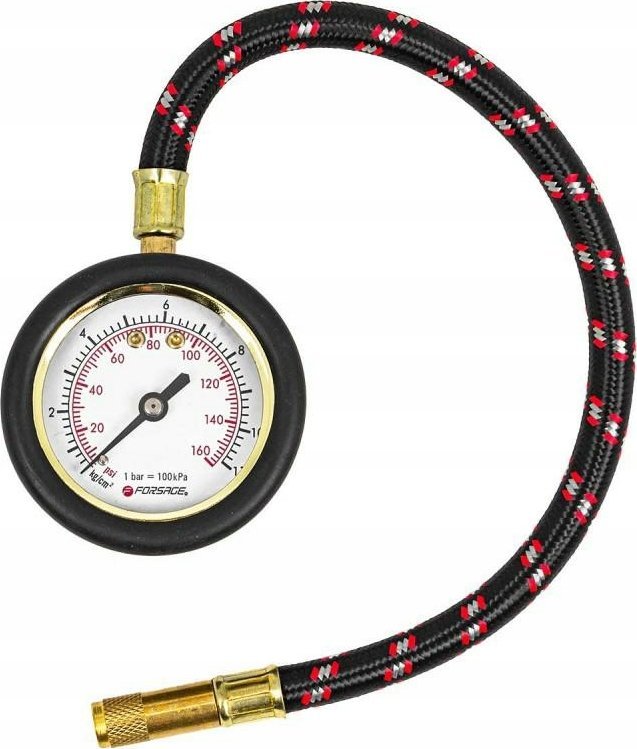Forsage Wskaźnik ciśnienia w oponach z elastycznym wężem (0-11 Bar)