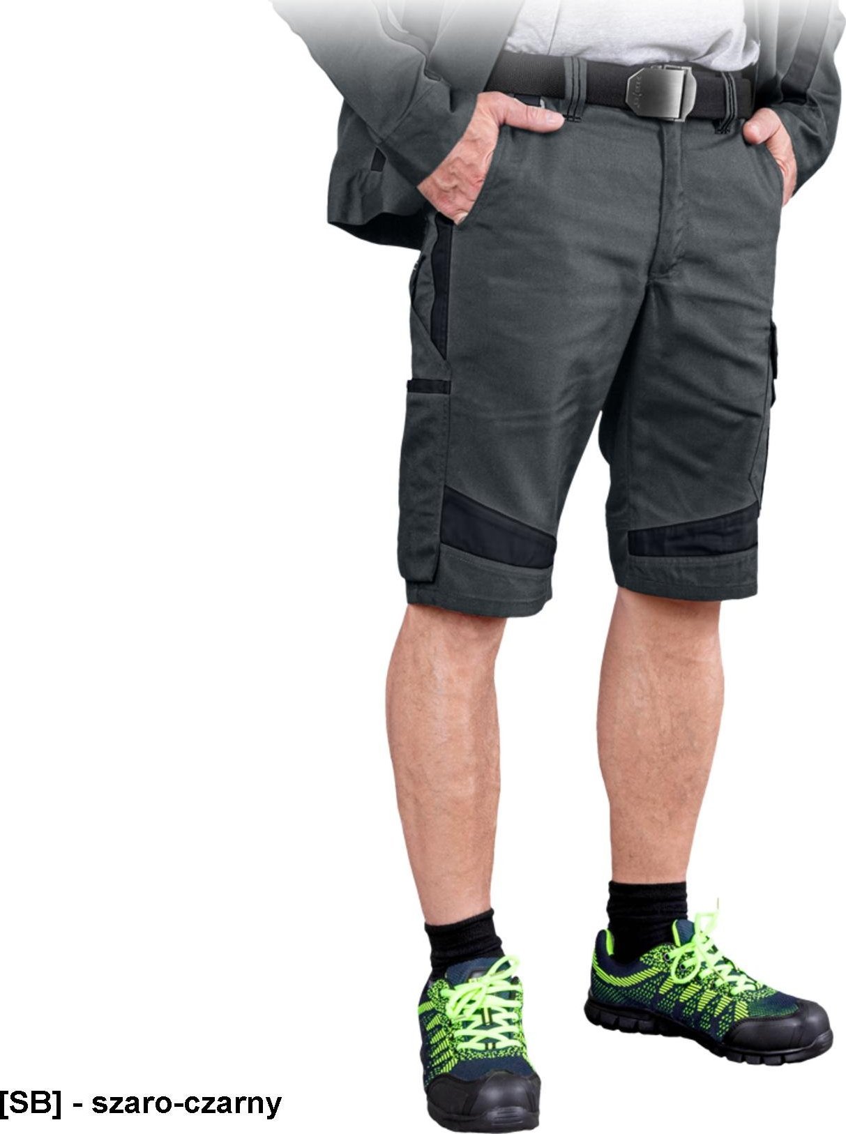 Leber&Hollman LH-TANZO-TS - KRÓTKIE SPODNIE OCHRONNE DO PASA, - szaro-czarny L