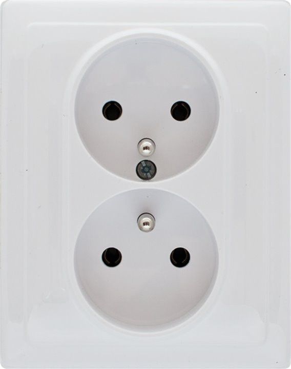 KOS Gniazdo podwójne KOS66 uziemienie 16A 250V biały (660436)